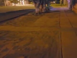 A couple has sex film in public&period; Stepdaughter sucks her stepfather's johnson on the street&period; Anal sex on the terrace of the building&period; Blowjob in public&comma; outside doors&period; Part 2-2&period; Slutty teen playing with my member ou