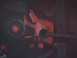 Lara croft en la orgasme machine